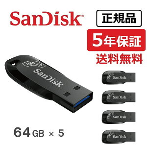 yS̃[J[5Nۏ؁z 64GB USB SanDisk TfBXN Ultra Shift USB 3.0 EgVtg tbVhCu tbV USB[ ] ő100MB/b SDCZ410-064G-J35 yK