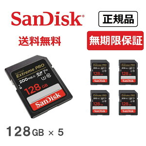 yS̃[J[ۏ؁z 128GB SDJ[h SanDisk Extreme Pro TfBXN GNXg[ v SDXC SD UHS-IJ[h ǂݏo 200MB/b  90MB/b [J[Ki SDSDXXD-128G-GHJINyKi