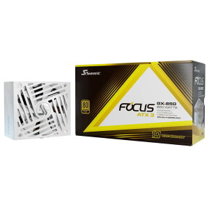 �y�[����2�T�ԁz�y���S�̃��[�J�[�ۏ�10�N�z Focus GX-850 ATX3 (V4) - White Seasonic �V�[�\�j�b�N PC�d�� SRP-FGX851-A5A32SF-WH