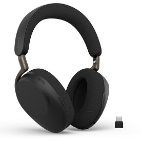 Jabra ヘッドセット Evolve3 85 UC Link390c Black 両耳 無線 ヘッドホン マイク付き 2台同時接続 USB-C 3.5mmジャック Bluetooth5.3 アダプティブノイズキャンセリング 最長25時間通話 急速充電 レザークッション 空間サウンド ヒアスルー Zoom利用可能 38599-989-899