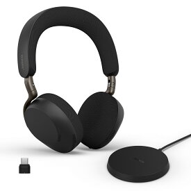 Jabra ヘッドセット Evolve3 75 UC Link390c Black WLC Chrg 両耳 無線 ヘッドホン マイク付き 2台同時接続 Bluetooth5.3 アダプティブノイズキャンセリング 最長25時間通話 急速充電 レザークッション サイドトーン 空間サウンド ヒアスルー Zoom利用可能 37599-989-889