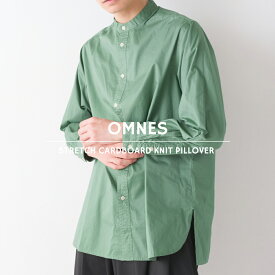 【OMNES Another Edition】メンズ 製品洗いタイプライタースタンドカラーセミロング丈長袖シャツ カジュアルシャツ Mサイズ Lサイズ mens バンドカラー