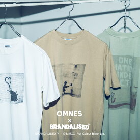 ユニセックス BRANDALISED×OMNES プリント半袖Tシャツ バンクシー Banksy フォトT アートプリント レディース メンズ カジュアル