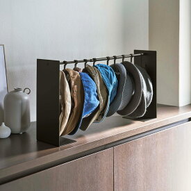 帽子収納アイデア 山崎実業 正規品 tower タワー 帽子収納スタンド 帽子を最大10個収納可能！ 伸縮可能 フック 複数個 おしゃれ シンプル 帽子掛け 帽子フック ブラック