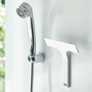 水切りワイパー 山崎実業 正規品 tower タワー マグネット水切りワイパー S 壁面に浮かせて収納で衛生的 お風呂場 バスルーム カビ対策 湿気対策 浴室 お風呂 水切り ホワイト