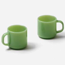 食器 正規品 ideaco イデアコ テーブルウェア ミルクガラス マグカップ 2点ペアセット 耐久性に優れ欠けにくいガラス食器 ヴィンテージ レトロ スタッキング アメリカ ミルクガラス食器 おしゃれ ガラス食器 Milk Glass mug cup 2pcs ジェード