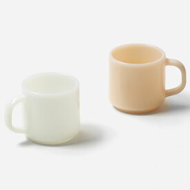 食器 正規品 ideaco イデアコ テーブルウェア ミルクガラス マグカップ 2点ペアセット 耐久性に優れ欠けにくいガラス食器 ヴィンテージ レトロ スタッキング アメリカ ミルクガラス食器 おしゃれ ガラス食器 Milk Glass mug cup 2pcs ホワイト/エクリュ