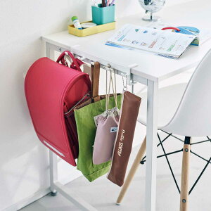 フック 山崎実業 正規品 tower タワー テーブル横フック 丈夫なスチール製 デスク収納 テーブル収納 5連フック 可動式 引っ掛け ホワイト