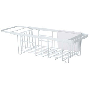 水切りラック 山崎実業 tower 伸縮水切りワイヤーバスケット おしゃれ YAMAZAKI タワー ホワイト