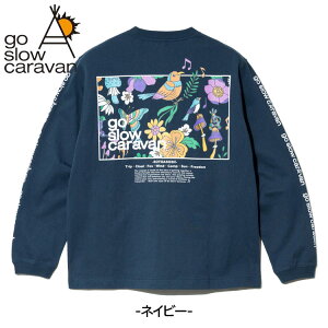 go slow caravan ���� T�V���c �X�N�G�ALOGO �o�b�N�v�����g USA�R�b�g�� �����O�X���[�u �v�����g ���� TEE ��100% USA�R�b�g�� USA/C �V���[�Y �J�b�g�\�[ �N���[�l�b�N �g�b�v�X �A�E�g�h�A �����Y ��