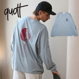 QUOLT メンズ 長袖Tシャツ クオルト 【GALILEO TEE】 ロンティー メンズ カットソー クルーネック ワイド Tシャツ 長袖 Tシャツ 綿100% プリントT ユニセックス 男女兼用 トップス ホワイト ブルー グレー アウトドア キャンプ フェス プレゼント