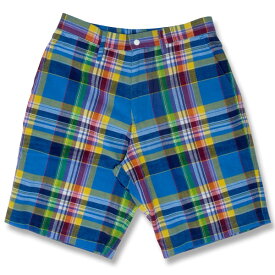 【MANASTASH】(マナスタッシュ) MADRAS SUNDAY SHORTS / マドラス サンディ ショーツ (ブルー) 渋谷 バックドロップ 渋谷の老舗アメカジショップ the back drop タナベメリヤス USコットン 日本製 MADE IN JAPAN