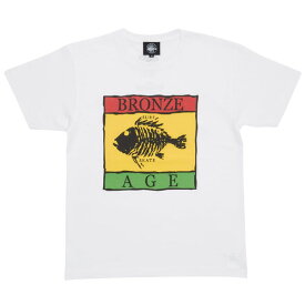 [50%OFF]【BACKDROP x BRONZE AGE】(バックドロップ別注) FISH LOGO S/S TEE RASTA / フィッシュロゴ 半袖Tシャツ ラスタカラー (レッド/グリーン) 渋谷 バックドロップ the back drop アメカジ定番 サーフ スケート オールドスクール [ネコポス対応]