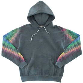 【BACKDROP x DEAD DYE】(バックドロップ別注) TIE DYE P/O PARKA / タイダイ染め プルオーバー パーカー (ブラック) 渋谷 バックドロップ 渋谷の老舗アメカジショップ the back drop アメカジ メンズ デッドダイ グレートフルデッド