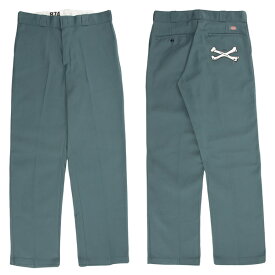 【BACKDROP】(バックドロップ) ディッキーズ 874 クロスボーン ワークパンツ (リンカーングリーン) チノパン Dickies 874 Khaki Crossbone サイズ 30/32/34/36/38 レングス 32 あす楽対応 渋谷 アメカジ メンズ