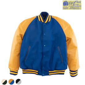 【HEWITT】(ヒューイット) Stadium Jacket raglan sleeve / スタジアムジャケットラグランスリーブ (ロイヤル/ゴールド) 渋谷アメカジ バックドロップ メンズ スタジャン アメリカ バックドロップ別注 made in usa