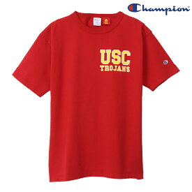 【CHAMPION】(チャンピオン) T1011 USA USC TEE / T1011 アメリカ製　USC Tシャツ (カーディナル) 渋谷アメカジ バックドロップ メンズ 7オンス ヘビーウェイト オープンエンド バインダーネック