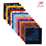 ロスコ 大判 バンダナ【ROTHCO】PAISLEY BANDANA 68cm角 100%コットン｜多彩なカラーバリエーション＆高…