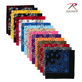 ロスコ 大判 バンダナ【ROTHCO】PAISLEY BANDANA 68cm角 100%コットン｜多彩なカラーバリエーション＆高耐久性 ロスコ ペイズリー柄大判バンダナ バックドロップ 老舗アメカジショップ the back drop ミリタリー 大判 アウトドア [ネコポス対応]