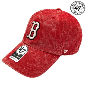 【47】(フォーティセブン) RED SOX CLEAN UP CAP / レッドソックス CLEAN UP キャップ (レッド) バックドロップ 老舗アメカジショップ the back drop MLB ライセンス ベースボールキャップ 刺繍ロゴ