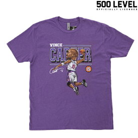 [20%OFF]【500 LEVEL】(500レベル) Vince Carter CARTOON TEE / ヴィンスカーター 半袖Tシャツ (パープル) 渋谷アメカジ バックドロップ the backdrop メンズ Tシャツ スポーツ NBA バスケットボール