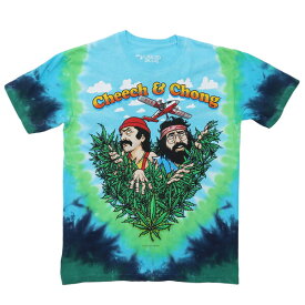 【LIQUID BLUE】(リキッドブルー) CHEECH AND CHONG FIELDOF DREAMS TIE-DYE TEE / チーチ＆チョン フィールドオブドリーム タイダイ 半袖Tシャツ (タイダイ) バックドロップ 老舗アメカジショップ the back drop 70s ヒッピー カウンターカルチャー バンド [ネコポス対応]