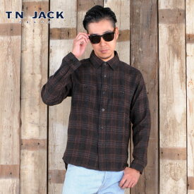 【T.N JACK】(ティーエヌジャック) Wool Work Shirt / ウール ワークシャツ (ブラウン) メンズ アメカジ渋谷 バックドロップ 渋谷の老舗アメカジショップ back drop 日本製 メイドインジャパン 送料無料