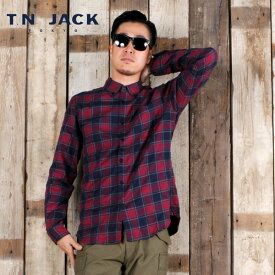 【T.N JACK】(ティーエヌジャック) Stretch Cotton BD Shirt (レッド) / ストレッチコットン ボタンダウンシャツ メンズ アメカジ渋谷 バックドロップ 渋谷の老舗アメカジショップ back drop 日本製 メイドインジャパン 送料無料