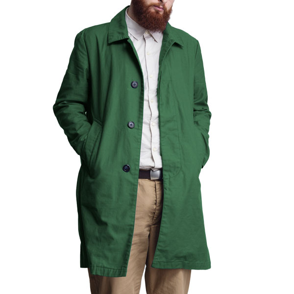 【T.N JACK】(ティーエヌジャック) Stain Color Coat (グリーン) / ステンカラー コート メンズ アメカジ 渋谷  老舗アメカジショップ back drop 日本製 メイドインジャパン | アメカジのバックドロップbackdrop