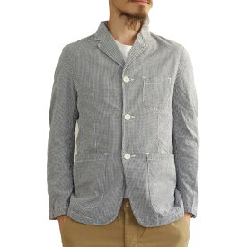 【T.N JACK】(ティーエヌジャック) Seersucker Gingham Jacket (ブラック/ホワイト) / シアサッカー ギンガム ジャケット メンズ アメカジ 渋谷 老舗アメカジショップ back drop 日本製 メイドインジャパン 送料無料