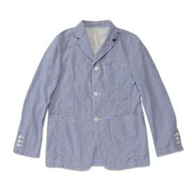 【T.N JACK】(ティーエヌジャック) Seersucker Gingham Jacket (ネイビー/ホワイト) / シアサッカー ギンガム ジャケット メンズ アメカジ 渋谷 老舗アメカジショップ back drop 日本製 メイドインジャパン 送料無料