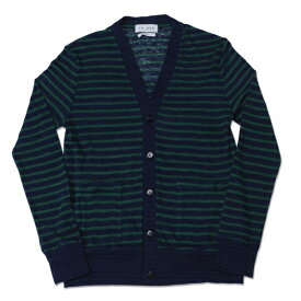 【T.N JACK】(ティーエヌジャック) Linen Cardigan (ネイビー/グリーン) / リネン カーディガン メンズ アメカジ 渋谷 老舗アメカジショップ back drop 日本製 メイドインジャパン 送料無料