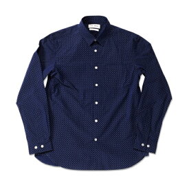 【T.N JACK】(ティーエヌジャック) Typewriter Dot Shirt (ネイビー) / タイプライター ドットシャツ メンズ アメカジ渋谷 バックドロップ 渋谷の老舗アメカジショップ back drop 日本製 メイドインジャパン 送料無料