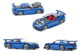 POP-RACE 1/64 MAZDA RX-7 (FD3S) RE-AMEMIYA WIDEBODY METALLIC BLUE (PR640119) 【予約：2024年9月以降】モデルカー ミニカー 完成品 模型 通販 プレゼント ギフト