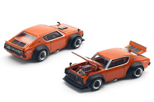 POP-RACE 1/64 SKYLINE GT-R V8 DRIFT (KENMERI) ORANGE (PR640173) fJ[ ~jJ[ i ͌^ ʔ v[g Mtg