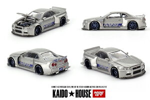 MINI-GT 1/64 Nissan XJCC GT-R R34 Kaido Works SHINJUKU V1(Enh) (KHMG143) fJ[ ~jJ[ i ͌^ ʔ v[g Mtg
