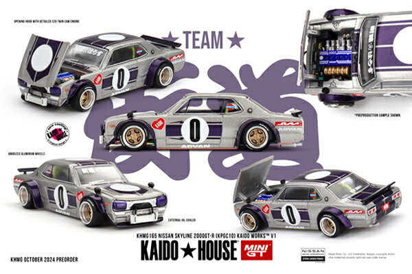 MINI-GT 1/64 Nissan スカイライン GT-R(KPGC10) Kaido Works V1(右ハンドル) (KHMG165) モデルカー ミニカー 完成品 模型 通販 プレゼント ギフト