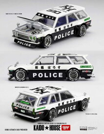 MINI-GT 1/64 ダットサン 510 ワゴン ポリス(右ハンドル)　(KHMG321) 【予約：2027年3月以降】モデルカー ミニカー 完成品 模型 通販 プレゼント ギフト