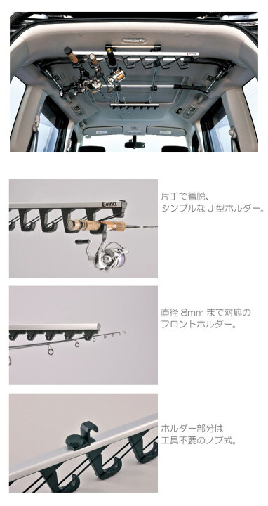 楽天市場】カーメイト 車載用ロッドキャリア IINNO IF2 7ロッド  