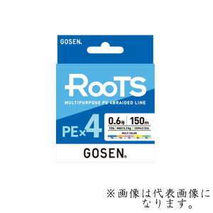 �S�\�Z�� ROOTS(���[�c) PEx4 �}���`�J���[ 150m �@0.6�`2.0���@(PE���C��)�@GOSEN�@Roots multicolor�@