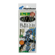 ハヤブサ　海戦イサキ・アジ オーロラ緑スキン＆から鈎 2.5m 3本鈎　Hayabusa　