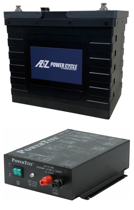 楽天市場】 AZ POWER CYCLE リチウムバッテリー12V/80A＆専用充電器CH 