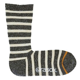 ★在庫限り★【 rasox ラソックス コットンボーダー・クルー 靴下 L字型 S/M/L 】ソックス くつ下 くつした メンズ レディース 日本製 吸放湿性 カジュアルシリーズ シンプル コットン プレゼント お返し ギフト おしゃれ かわいい