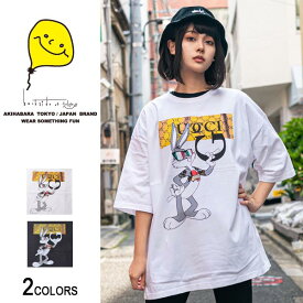 GU×gang BBビッグTシャツ（男女兼用）■ 半袖 tシャツ トップス ビッグtシャツ メンズ レディース おもしろ キャラクター プリント ゆったり 大きいサイズ おしゃれ ゆる カジュアル ストリート ロング ビッグトップス ビックシルエット オリジナル uネック 黒 bk 白 wh 服