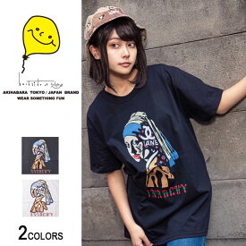 JV Painting×CHモノグラムTシャツ（男女兼用）■ 半袖 tシャツ トップス ビッグtシャツ メンズ レディース おもしろ キャラクター プリント ゆったり 大きいサイズ おしゃれ ゆる カジュアル ストリート ロング ビッグトップス ビックシルエット uネック 綿 黒 bk 白 wh