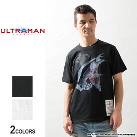 『ULTRAMAN』 ウルトラマン「来たぞ、我らのー」Tシャツ（男女兼用）■ 半袖 tシャツ トップス ビッグtシャツ メンズ レディース おもしろ キャラクター プリント ゆったり 大きいサイズ おしゃれ カジュアル ストリート ロング ビッグトップス ビックシルエット 綿 白 黒 bk