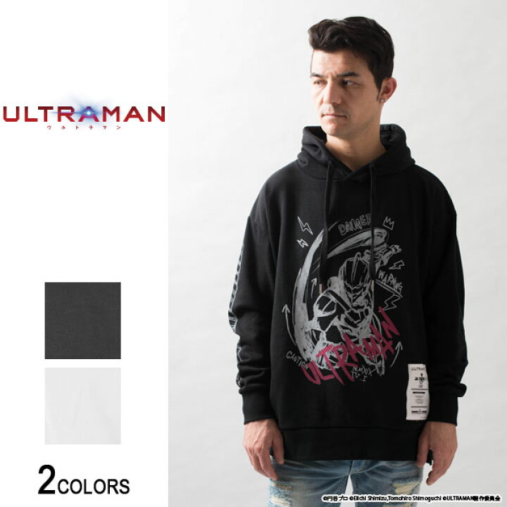楽天市場 Offクーポン配布中 Ultraman ウルトラマン 落書き風イラストサイドジップパーカー 男女兼用 アニメ グッズ キャラクター アパレル 服 ヒーロー 特撮 長袖 トップス ロゴ プリント 手書き風 ビッグ ルーズ カジュアル ストリート ファッション