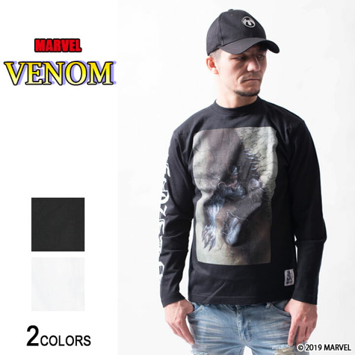 楽天市場 Off クーポン配布中 Marvel ヴェノム 残虐なダーク ヒーロー ロングtシャツ 男女兼用 マーベル グッズ アメコミ 服 アパレル スパイダーマン ヴィラン ヒーロー 映画 キャラクター イラスト アベンジャーズ 長袖 ロンt トップス プリント