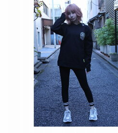 にゃんちゅう ニャンちゅう ヴィンテージ風アーチロゴトレーナー（男女兼用）■ 長袖 tシャツ ロンt ロングTシャツ トップス 猫 ねこ ネコ cat キャット ビッグtシャツ メンズ レディース おもしろ キャラクター ゆったり 大きいサイズ ゆる ビッグトップス グレイ 黒 bk