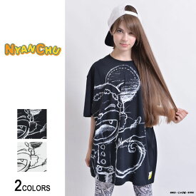 【楽天ランキング入賞商品】ニャンちゅう 絵コンテ Tシャツ（男女兼用）■ 半袖 tシャツ トップス 猫 ねこ ネコ cat キャット ビッグtシャツ メンズ レディース おもしろ キャラクター プリント ゆったり 大きいサイズ ゆる ビッグトップス オリジナル 白 黒 wh bk コラボ